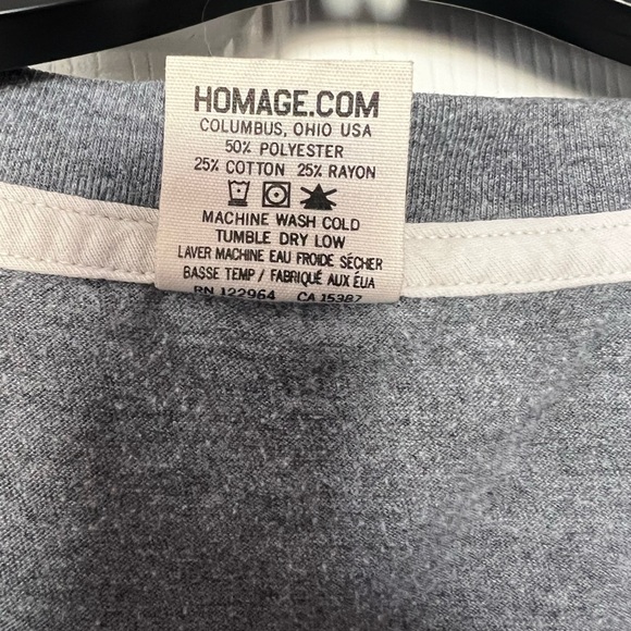 Homage Gray and Navy 3/4 Sleeve Henley Shirt Men's size Large - Picture 3 of 4